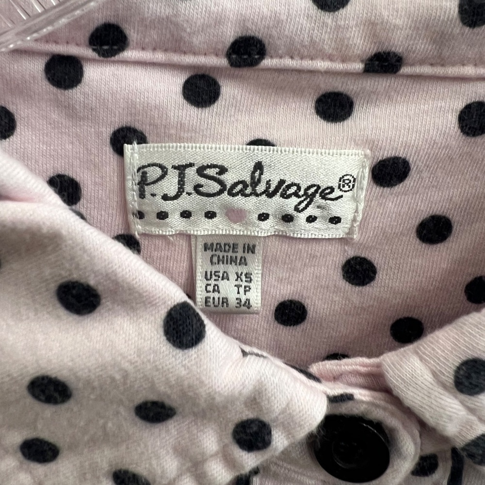 PJ Salvage- Women's PJ SET- Size XS-Pink w/Black Polka-Dots - Picture 5 of 9